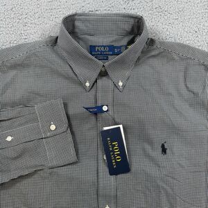 Polo Ralph Lauren Shirt Mens XL Black Check Long Sleeve Button Down Cotton